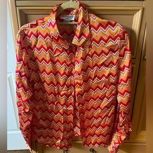 NWOT Gorgeous 100% Silk Sharagano Paris Blouse❤️🧡💛